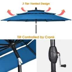 Costway 10ft 3 Tier Patio Market Umbrella Aluminum Sunshade Shelter Double Vented 21 Costway 10ft 3 Tier Patio Market Umbrella Aluminum Sunshade Shelter Double Vented -Sunnydaze Decor Store GUEST dfda6553 e479 462a 846d 341b59cbe629