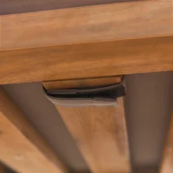 Galia 2pc Square Leg Acacia Wood Chair And Ottoman With Cushions - Brown - Saracina Home -Sunnydaze Decor Store GUEST e0498508 3588 42e3 a60d dcaac42702f2