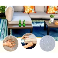 Captiva Designs 6pc Outdoor Conversation Set With Sectional Sofa Beige 12 Captiva Designs 6pc Outdoor Conversation Set With Sectional Sofa Beige -Sunnydaze Decor Store GUEST e0d94add c871 402b b7d9 002883613c10