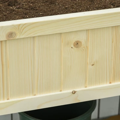 Outsunny Raised Garden Bed Elevated Wooden Planter Box With Space-Saving Folding Design, Drainage Holes, & Inner Liner For Vegetable Fruit Herb Grow 6 Outsunny Raised Garden Bed Elevated Wooden Planter Box With Space-Saving Folding Design, Drainage Holes, & Inner Liner For Vegetable Fruit Herb Grow - Image 4