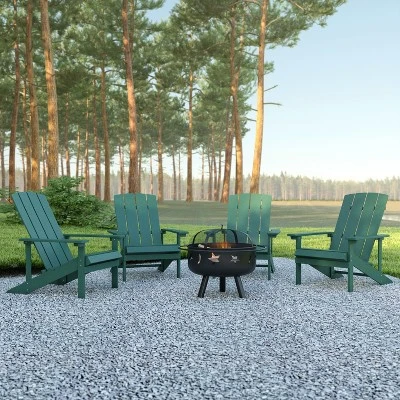 Emma And Oliver Five Piece Hartford Camping Set With Two Faux Wood Adirondack Chairs And Star And Moon Fire Pit With Mesh Cover 3 Emma And Oliver Five Piece Hartford Camping Set With Two Faux Wood Adirondack Chairs And Star And Moon Fire Pit With Mesh Cover