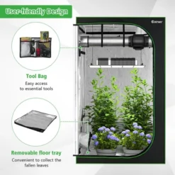Costway 4x4 Grow Tent, 48''x48''x80'' High Reflective Mylar W/Observation Window GrayBlack 16 Costway 4x4 Grow Tent, 48''x48''x80'' High Reflective Mylar W/Observation Window GrayBlack -Sunnydaze Decor Store GUEST e14cd29b d1f5 4989 94bd 96dfa5ec1855