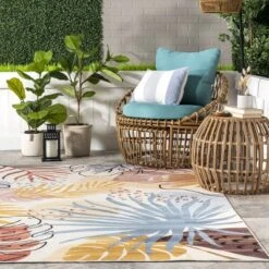 NuLOOM Ally Nautical Machine Washable Indoor/Outdoor Area Rug -Sunnydaze Decor Store GUEST e1854e6d 91a6 4485 872e 0227a4529453