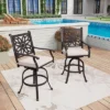 Captiva Designs 3pc Cast Aluminum Outdoor Patio Dining Set With Bar Stools Brown -Sunnydaze Decor Store GUEST e1dd07f8 2664 4c17 814b 861fe73d5bd1