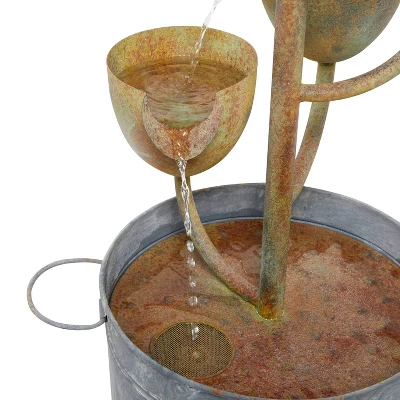 75" Metal Rustic Fountain Copper - Olivia & May 6 75" Metal Rustic Fountain Copper - Olivia & May - Image 4