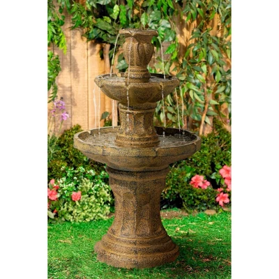 John Timberland Tuscan Garden Rustic 3 Tier Basin Outdoor Floor Water Fountain 41 1/2" For Yard Backyard Garden Patio Home Deck Porch House Exterior 3 John Timberland Tuscan Garden Rustic 3 Tier Basin Outdoor Floor Water Fountain 41 1/2" For Yard Backyard Garden Patio Home Deck Porch House Exterior