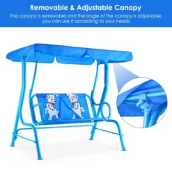 Costway Kids Patio Swing Chair Children Porch Bench Canopy 2 Person Yard Furniture Blue -Sunnydaze Decor Store GUEST e215ff7e 6eb6 4bc6 9722 1a16819edac0