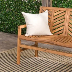 Slatted Chevron Acacia Wood Patio Loveseat – Saracina Home -Sunnydaze Decor Store GUEST e23677ae d4e6 44d8 9c15 7fe7c18d7f08
