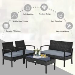 Tangkula 8PCS Rattan Wicker Outdoor Patio Cushioned Sofa Coffee Table Furniture Set -Sunnydaze Decor Store GUEST e2feaa00 ab90 4d05 817c 9b3da76ba9bc