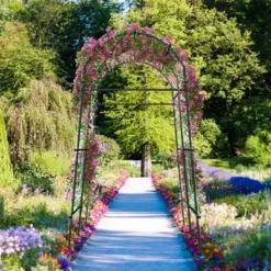Costway 7.5FT Garden Arch Trellis Outdoor Plant Support Archway For Climbing Vine Flower