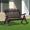 Outsunny Wooden Rocking Chair, Indoor Outdoor Porch Rocker With Slatted Design, High Back For Backyard, Garden -Sunnydaze Decor Store GUEST e3735d58 2650 4de7 9dfd 71f5027e4140