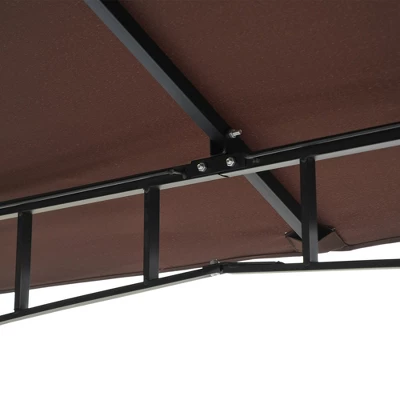 Outsunny 116.25" X 116.25" Outdoor Patio Gazebo Canopy Tent With Mesh Sidewalls, 2-Tier Canopy For Backyard, Coffee 7 Outsunny 116.25" X 116.25" Outdoor Patio Gazebo Canopy Tent With Mesh Sidewalls, 2-Tier Canopy For Backyard, Coffee - Image 5