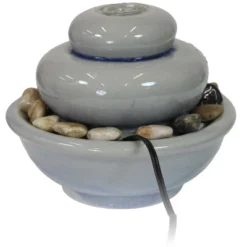 Sunnydaze Decor Sunnydaze Indoor Home Decorative Glazed Ceramic Smooth Cascade Tabletop Water Fountain - 7" - Light Gray -Sunnydaze Decor Store GUEST e43bb179 cf8b 4697 b4d9 a708d2919ab5