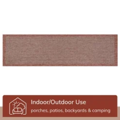 Well Woven Woden Indoor/Outdoor Flat Weave Pile Solid Border Area Rug -Sunnydaze Decor Store GUEST e458ed59 40c7 46eb a86e fa65e09dbec7