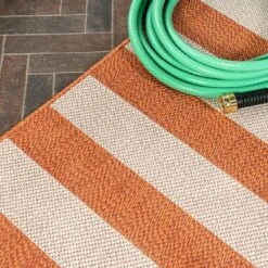 Negril Two-Tone Wide Stripe Indoor/Outdoor Area Rug - JONATHAN Y -Sunnydaze Decor Store GUEST e4a4495e 204a 461c bf01 55d68b155142