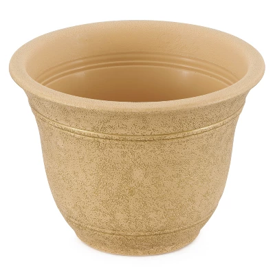 HC Companies SRA10001P09 Sierra 10 Inch Self Watering Round Weather Resistant Plastic Resin Flower Garden Planter Pot Container, Arizona Sand 6 HC Companies SRA10001P09 Sierra 10 Inch Self Watering Round Weather Resistant Plastic Resin Flower Garden Planter Pot Container, Arizona Sand - Image 4