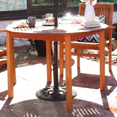 Sunnydaze Decor Sunnydaze Outdoor Heavy-Duty Cast Iron Decorative Patio Yard Round Umbrella Base Stand - 18" - Black 7 Sunnydaze Decor Sunnydaze Outdoor Heavy-Duty Cast Iron Decorative Patio Yard Round Umbrella Base Stand - 18" - Black - Image 5