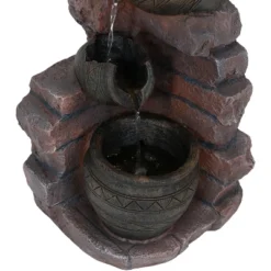 Sunnydaze Decor Sunnydaze Outdoor Polyresin Crumbling Bricks And Pots Solar Cascading Water Fountain With LED Lights And Battery Backup - 27" -Sunnydaze Decor Store GUEST e5932ed3 c162 4d76 ad89 7630c09f53fa