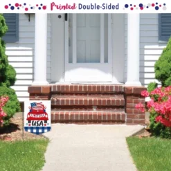 Big Dot Of Happiness Patriotic Truck - Outdoor Home Decorations - Double-Sided Red Vintage Pickupá Garden Flag - 12 X 15.25 Inches