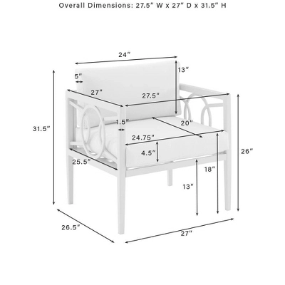 Ashford 2pk Outdoor Metal Arm Chairs - Cream - Crosley 11 Ashford 2pk Outdoor Metal Arm Chairs - Cream - Crosley - Image 9