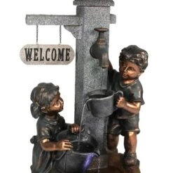 Sunnydaze Decor Sunnydaze 40"H Electric Polyresin Children Playing With Water Faucet Outdoor Water Fountain With LED Lights 12 Sunnydaze Decor Sunnydaze 40"H Electric Polyresin Children Playing With Water Faucet Outdoor Water Fountain With LED Lights -Sunnydaze Decor Store GUEST e7ef6a5b 4bd7 4640 abce 45093eb8e3d3