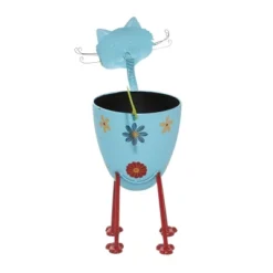 16" Wide Planter Metal Cat - Olivia & May 7 16" Wide Planter Metal Cat - Olivia & May -Sunnydaze Decor Store GUEST e7fbb9e9 ba31 4638 a450 7c27041650d7
