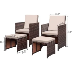 4pc Outdoor Wicker Rattan Set With Cushioned Chairs & Ottomans - Devoko -Sunnydaze Decor Store GUEST e812fb63 9a5f 4e58 b21c f5529d8f3a03