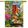 Hummingbird Feeder Spring House Flag Floral 28" X 40" Briarwood Lane