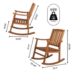 Penny Classic Slat-Back Acacia Wood Patio Outdoor Rocking Chair - JONATHAN Y -Sunnydaze Decor Store GUEST e8e17483 1592 4d07 a716 9f6c34c2de70