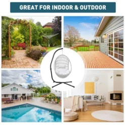 Hammock Steel C Stand -Stand For Hanging Hammock Chairs - 300 Pound Capacity, Black -Sunnydaze Decor Store GUEST e911c019 75ef 4aba 9805 1be0b14a79be