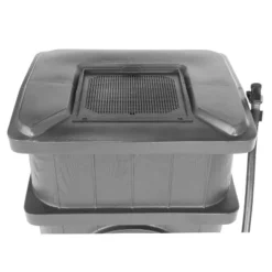 FCMP Outdoor WG4000-GRY Wood Grain Rain Barrel With Flat Back For Environmentally Friendly Watering Of Outdoor Plants, Gardens, And Landscapes, Gray -Sunnydaze Decor Store GUEST ea587b81 5176 4cdb 976b dd7fc87417e6