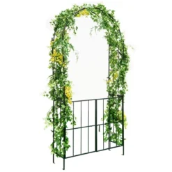 Costway Garden Arch Arbor Trellis With Gate 7.5 Ft Patio Archway Pergola For Wedding -Sunnydaze Decor Store GUEST ead84ec3 630f 474d b5f2 55125a32a5da