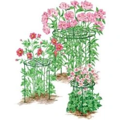 Gardener's Supply Company Grow Through Plant Support | Sturdy Metal Support Frame For Peonies, Roses Flower Garden Cage | Wide Top Rings Bouquet Shape