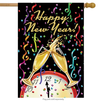 Briarwood Lane Happy New Year House Flag Champagne Confett Clock 3 Briarwood Lane Happy New Year House Flag Champagne Confett Clock