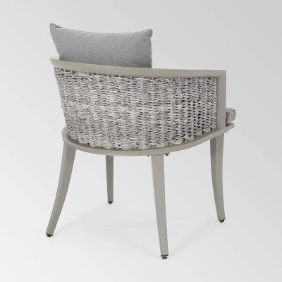 Pebble 3pc Wicker Boho Chat Set - Gray - Christopher Knight Home 4 Pebble 3pc Wicker Boho Chat Set - Gray - Christopher Knight Home - Image 2