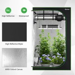 Costway 4x4 Grow Tent, 48''x48''x80'' High Reflective Mylar W/Observation Window GrayBlack 14 Costway 4x4 Grow Tent, 48''x48''x80'' High Reflective Mylar W/Observation Window GrayBlack -Sunnydaze Decor Store GUEST eb0cf493 6389 4240 81ad 022addfeb170