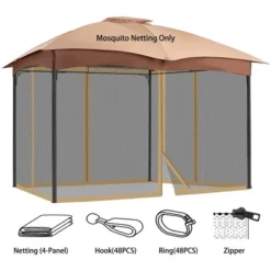 Aoodor Gazebo Netting Screen Replacement Universal 4-Panel Sidewalls 10' X 10' (Only Netting) 14 Aoodor Gazebo Netting Screen Replacement Universal 4-Panel Sidewalls 10' X 10' (Only Netting) -Sunnydaze Decor Store GUEST eb2761f5 a65f 4e3e adce 45067d0848ab