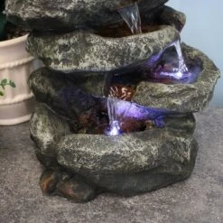 Sunnydaze Decor Sunnydaze Indoor Home Office Relaxing 6-Tiered Stone Falls Tabletop Water Fountain With LED Lights - 15" -Sunnydaze Decor Store GUEST eb5c7eb4 55d1 425f 89ad 5aceaef4c7b4