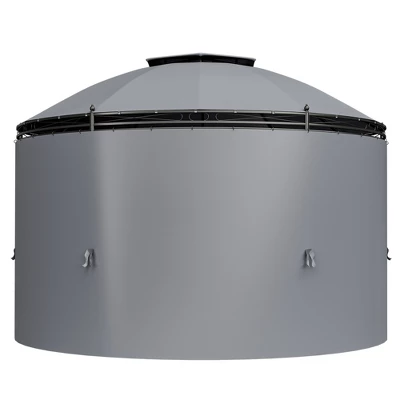 Tangkula 11.5'Outdoor Patio Round Dome Gazebo Canopy Shelter Double Roof Steel Gray 10 Tangkula 11.5'Outdoor Patio Round Dome Gazebo Canopy Shelter Double Roof Steel Gray - Image 8