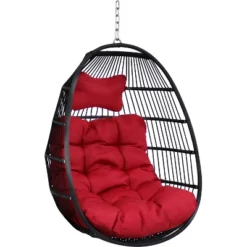 Sunnydaze Decor Sunnydaze Outdoor Resin Wicker Julia Hanging Basket Egg Chair Swing With Cushions And Headrest - 2pc -Sunnydaze Decor Store GUEST eb7edf3d 76f1 4085 a7a3 81efa1c98525