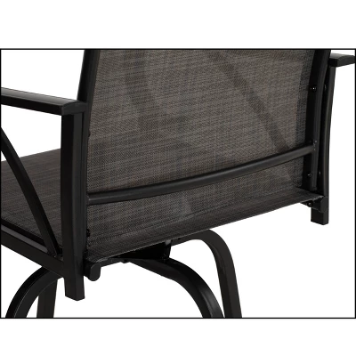 2pk Outdoor Swivel Bar Stools With Metal Frame & Sling Fabric - Captiva Designs 5 2pk Outdoor Swivel Bar Stools With Metal Frame & Sling Fabric - Captiva Designs - Image 3