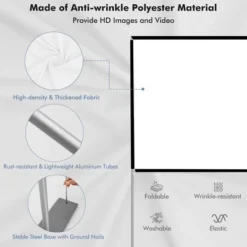 Costway 120'' Projector Screen W/ Stand 16:9 HD 4K Indoor Outdoor Projection Movie Screen -Sunnydaze Decor Store GUEST ebbf92cb a215 4290 89fa fd6e3b8e53b0