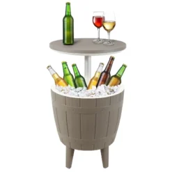 Sunnydaze Decor Sunnydaze Faux Wood Design Patio Bar Cooler Table With Height-Adjustable Tabletop - Driftwood 17 Sunnydaze Decor Sunnydaze Faux Wood Design Patio Bar Cooler Table With Height-Adjustable Tabletop - Driftwood -Sunnydaze Decor Store GUEST ebc00401 98ec 4478 9440 d2556d5f8dd5