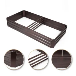 LuxenHome Brown Metal Rectangular 6x3ft Garden Bed -Sunnydaze Decor Store GUEST ebde9cfd 48e7 4a17 955e f7aee888b582