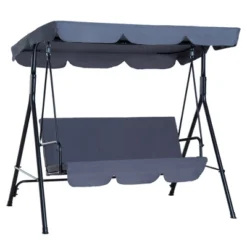 Outsunny 3-Person Porch Swing With Stand, Outdoor Swing For Patio Porch With Adjustable Tilt Canopy & Comfortable Swing Bench-Style Seat, Steel Frame -Sunnydaze Decor Store GUEST ebf371ff da73 4124 bacd bc0a7c9898df