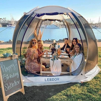 Leedor Outdoor Pop Up Portable Screen Tent With Mesh Netting Fiberglass Gazebo Gray 3 Leedor Outdoor Pop Up Portable Screen Tent With Mesh Netting Fiberglass Gazebo Gray