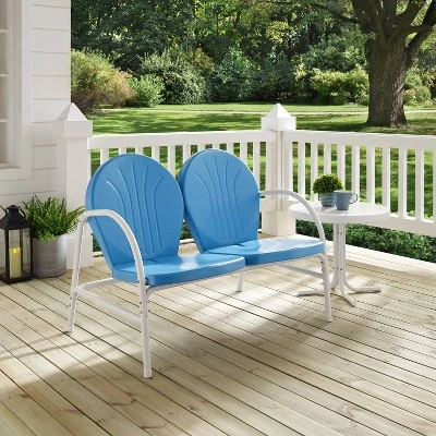 Griffith 2pc Outdoor Conversation Set - Sky Blue - Crosley 5 Griffith 2pc Outdoor Conversation Set - Sky Blue - Crosley - Image 3