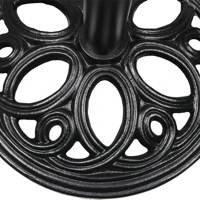 Sunnydaze Decor Sunnydaze Outdoor Heavy-Duty Cast Iron Decorative Patio Yard Round Umbrella Base Stand - 18" - Black 6 Sunnydaze Decor Sunnydaze Outdoor Heavy-Duty Cast Iron Decorative Patio Yard Round Umbrella Base Stand - 18" - Black - Image 4