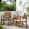 Selma 3pc Acacia Wood Rocking Chair W/ Cushion & Acacia Side Table - Teak - Christopher Knight Home -Sunnydaze Decor Store GUEST ed184540 e9ca 41a1 959d 7045f0ff9c4c