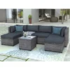 7pc Outdoor Set With Rattan Sofa & Cushions - Gray - GODEER 2 7pc Outdoor Set With Rattan Sofa & Cushions - Gray - GODEER -Sunnydaze Decor Store GUEST ed3d347e 6ab5 4f08 a3e4 bc0029b01b8b